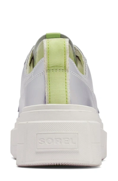 Shop Sorel Caribou X Waterproof Platform Sneaker In Sea Salt/ Luminous Lime