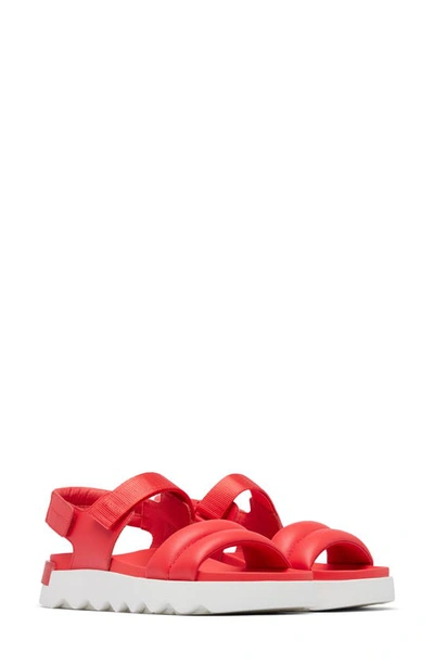 Shop Sorel Viibe Slingback Sandal In Red Glo/ White