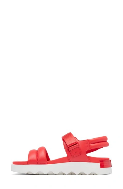 Shop Sorel Viibe Slingback Sandal In Red Glo/ White