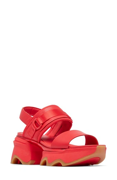 Shop Sorel Kinetic Impact Slingback Sandal In Red Glow/ Gum