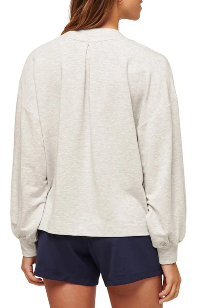 Shop Travis Mathew Cloud French Terry Pullover Sweatshirt In Heather Light Grey