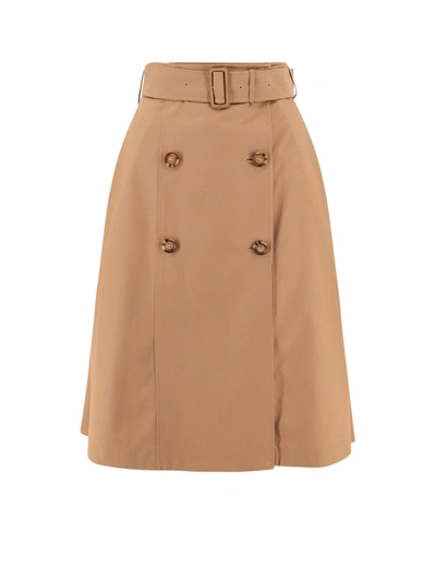 Shop Burberry Cotton Trench Skirt