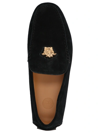 Shop Versace Crosta Flat Shoes Black