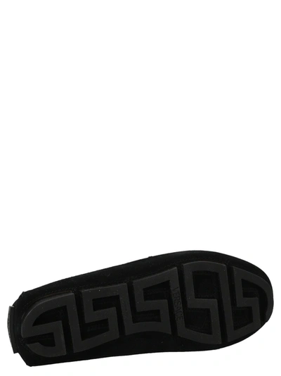 Shop Versace Crosta Flat Shoes Black