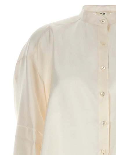 Shop Di.la3 Pari' Curled Sleeve Shirt Shirt, Blouse White