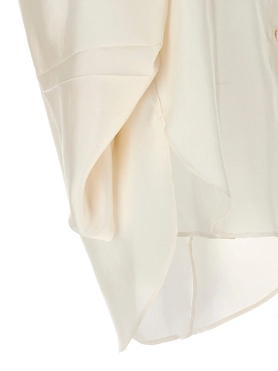 Shop Di.la3 Pari' Curled Sleeve Shirt Shirt, Blouse White