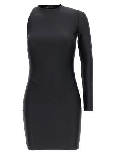 Shop Balenciaga Cut-out One Shoulder Dress Dresses Black