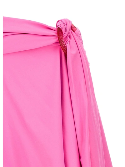 Shop Attico Flounced Miniskirt Beachwear Pink
