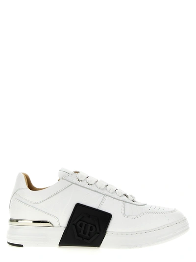 Shop Philipp Plein Hexagon Sneakers White/black