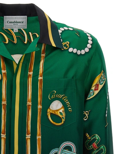 Shop Casablanca La Boite A Bijoux Shirt, Blouse Green