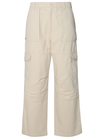 Shop Acne Studios Man Beige Cotton Blend Cargo Pants In Cream