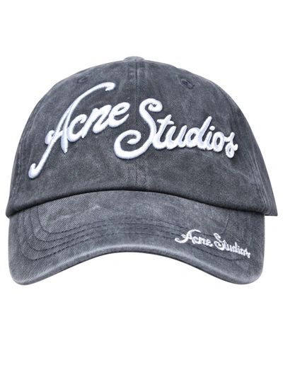 Shop Acne Studios Woman Grey Cotton Hat In Gray