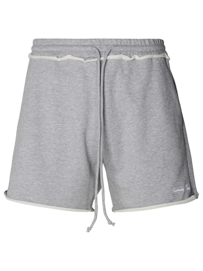 Shop Balmain Uomo Grey Cotton Bermuda Shorts In Gray