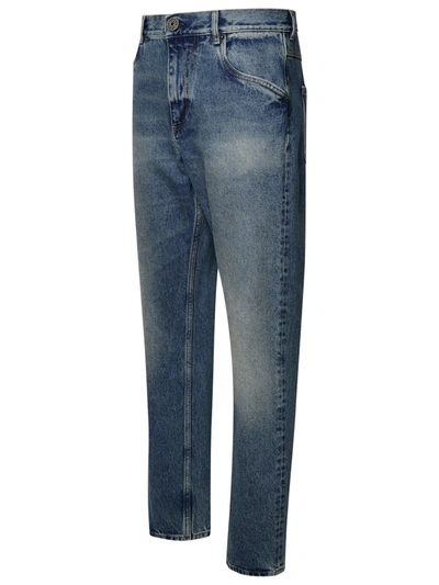 Shop Balmain Man  Blue Cotton Jeans