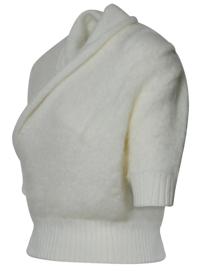 Shop Balmain Woman White Virgin Wool Blend Sweater