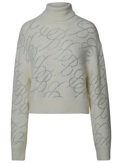 Shop Blumarine Woman  Ivory Alpaca Blend Sweater In White