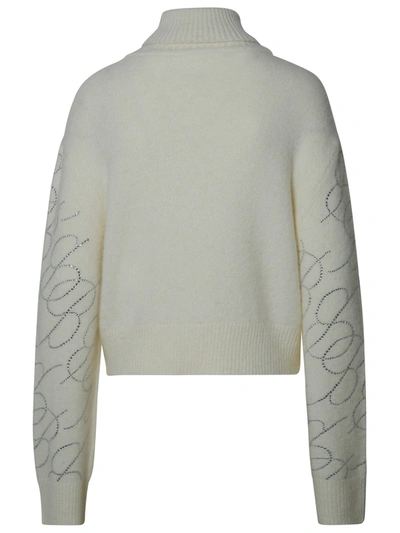 Shop Blumarine Woman  Ivory Alpaca Blend Sweater In White