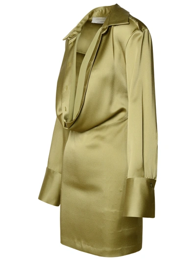 Blumarine Satin Mini Dress In Green