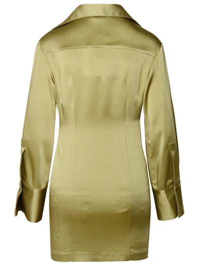Blumarine Satin Mini Dress In Green