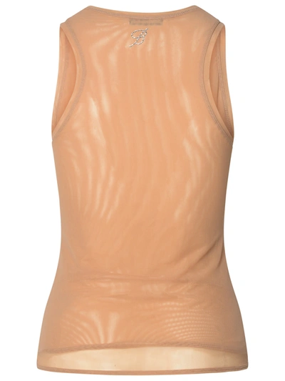 Shop Blumarine Woman  Nylon Blend Tank Top Nude In Cream