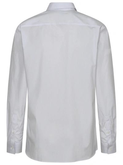 Shop Burberry Man  Sherfield Shirt In White Cotton