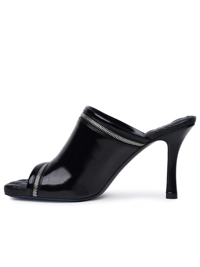 Shop Burberry Woman  'peep' Black Leather Sandals