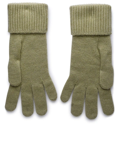 Shop Burberry Woman  Beige Cashmere Blend Gloves In Cream