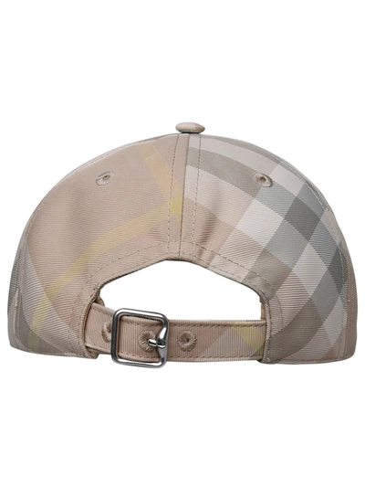Shop Burberry Woman  Beige Polyester Hat In Cream