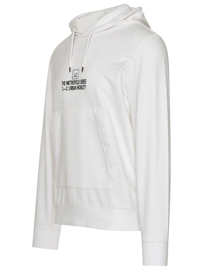 Shop C.p. Company Man  White Cotton Blend Sweatshirt