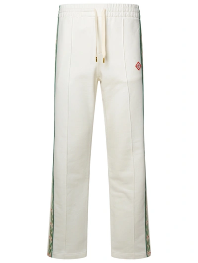Shop Casablanca White Cotton Pants Man