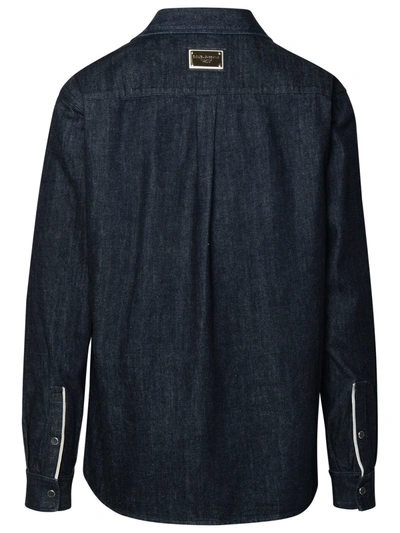 Shop Dolce & Gabbana Man  Blue Cotton Shirt