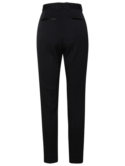 Shop Dolce & Gabbana Woman  Black Virgin Wool Blend Trousers