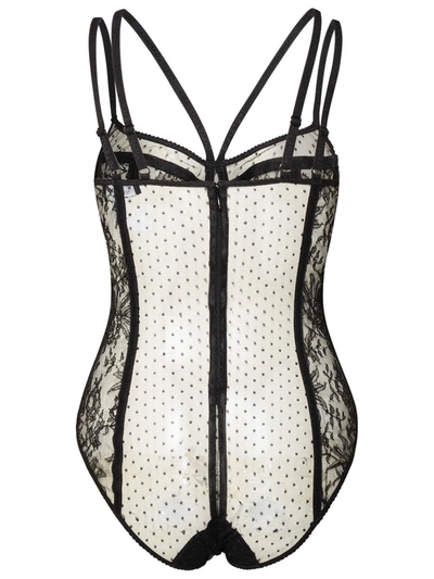 Shop Dolce & Gabbana Woman  Black Viscose Blend Underwear Bodysuit