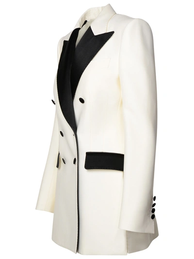 Shop Dolce & Gabbana Woman  White Wool Blend Blazer