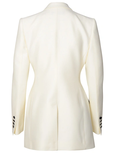 Shop Dolce & Gabbana Woman  White Wool Blend Blazer