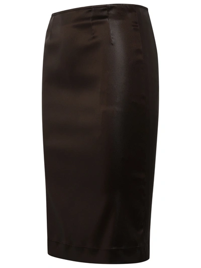 Shop Dolce & Gabbana Woman  Brown Acetate Skirt