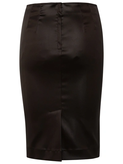 Shop Dolce & Gabbana Brown Acetate Skirt Woman
