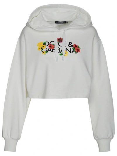 Shop Dolce & Gabbana White Cotton Sweatshirt Woman