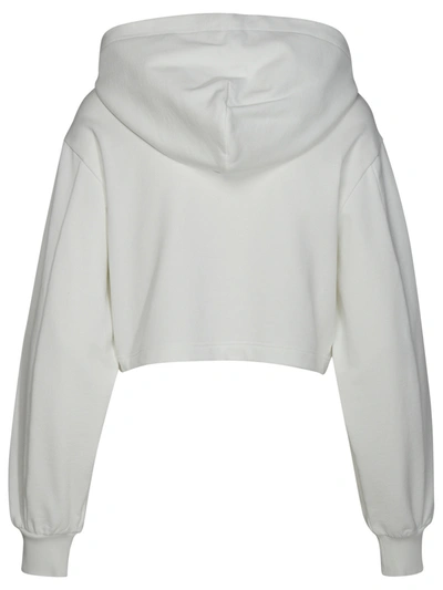 Shop Dolce & Gabbana Woman  White Cotton Sweatshirt