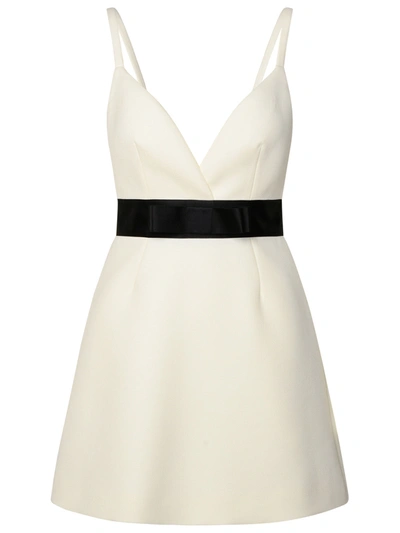 Shop Dolce & Gabbana Woman  White Virgin Wool Blend Dress
