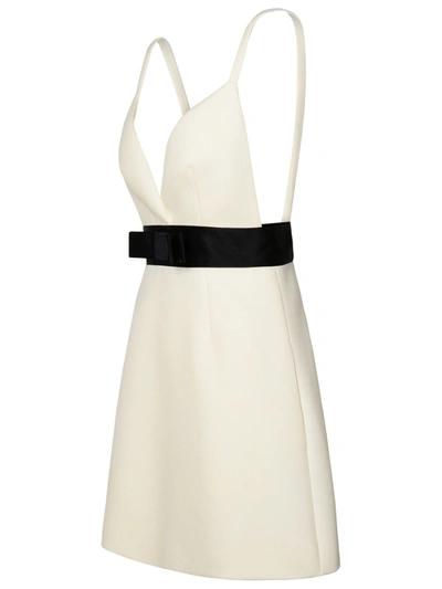 Shop Dolce & Gabbana White Virgin Wool Blend Dress Woman