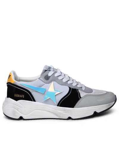 Shop Golden Goose Man  'running Sole' Grey Leather Sneakers In Gray