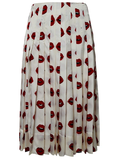 Shop Khaite Woman  'tudi' Skirt In Ivory Cupro In Cream