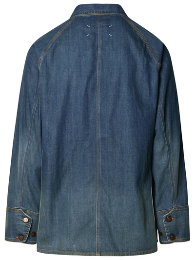 Shop Maison Margiela Man  Blue Cotton Jacket
