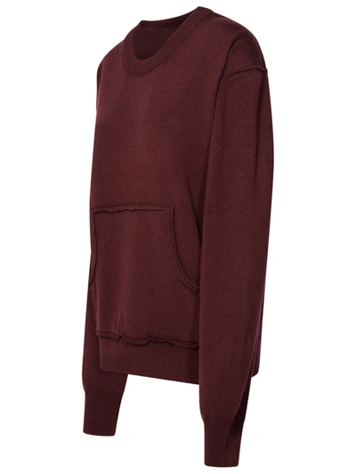 Shop Maison Margiela Burgundy Cashmere Blend Sweater Woman In Multicolor