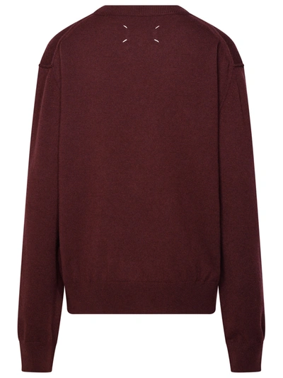 Shop Maison Margiela Woman  Burgundy Cashmere Blend Sweater In Multicolor
