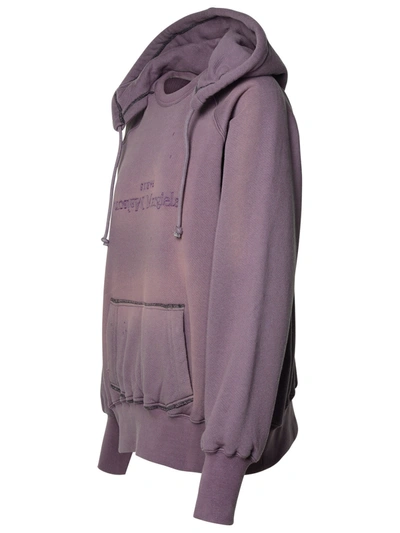 Shop Maison Margiela Woman  Purple Cotton Sweatshirt