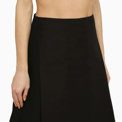 Shop Marni Black Cotton Flared Midi Skirt Women
