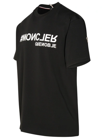 Shop Moncler Grenoble Man  Grenoble Black Cotton T-shirt