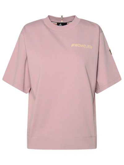 Shop Moncler Grenoble Woman  Grenoble Pink Cotton T-shirt